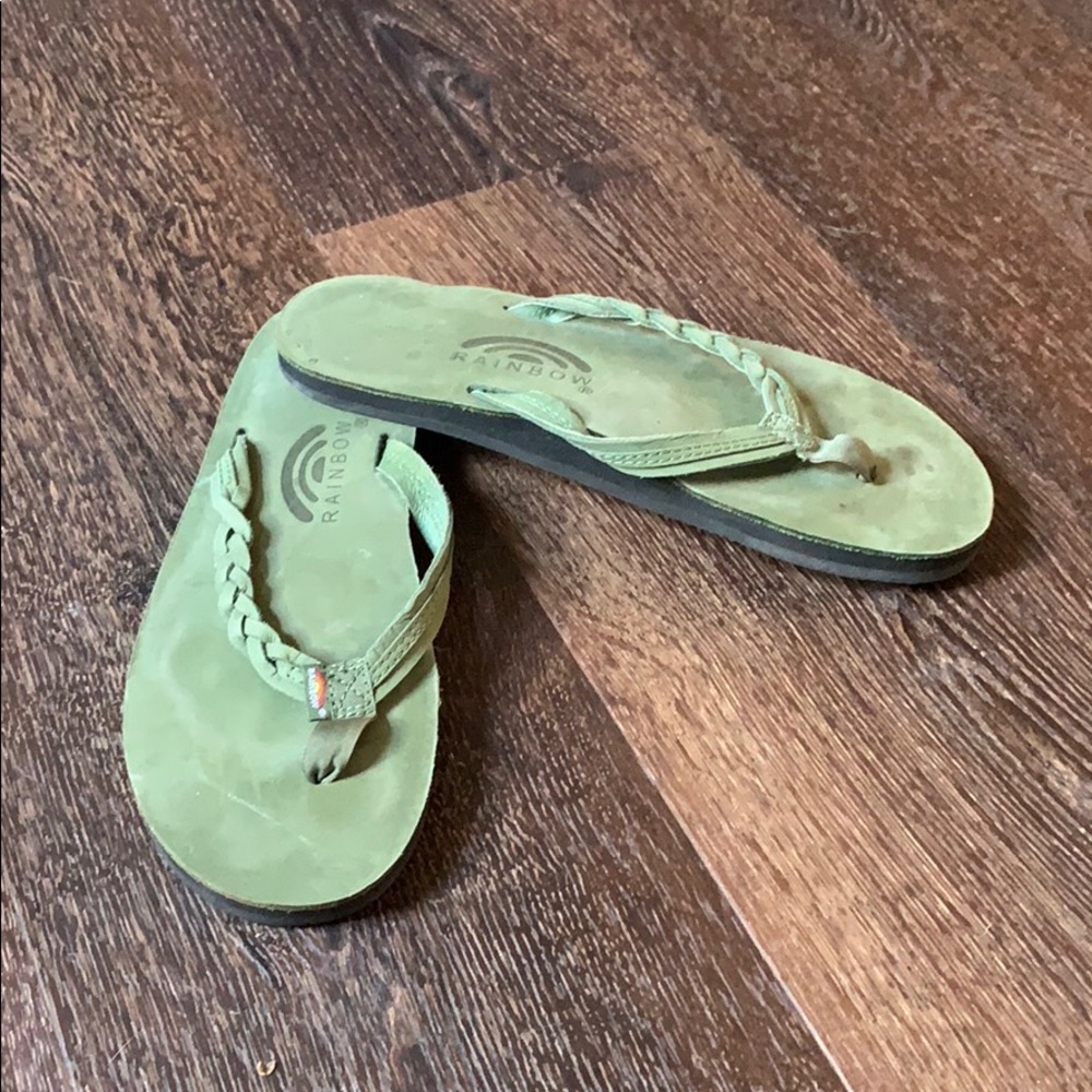 New Green Luxury Leather Rainbow Sandal